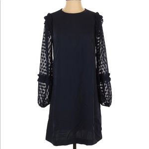 LIKE NEW Ann Taylor Sheer Dot Sleeve Shift